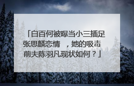 白百何被曝当小三插足张思麟恋情 ，她的吸毒前夫陈羽凡现状如何？
