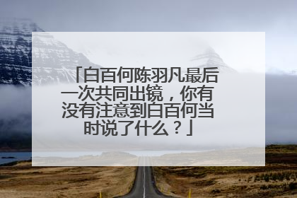白百何陈羽凡最后一次共同出镜，你有没有注意到白百何当时说了什么？