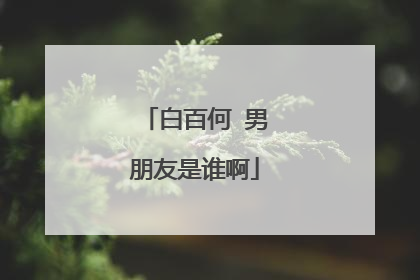 白百何 男朋友是谁啊