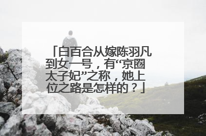 白百合从嫁陈羽凡到女一号，有“京圈太子妃”之称，她上位之路是怎样的？