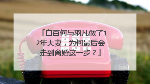 白百何与羽凡做了12年夫妻，为何最后会走到离婚这一步？