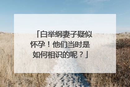 白举纲妻子疑似怀孕!他们当时是如何相识的呢?