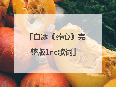 白冰《葬心》完整版lrc歌词
