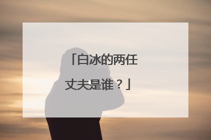 白冰的两任丈夫是谁?