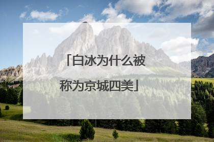 白冰为什么被称为京城四美