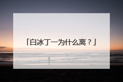 白冰丁一为什么离？
