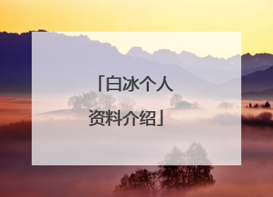 白冰个人资料介绍