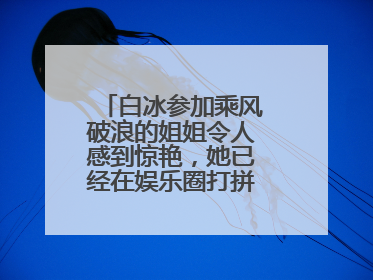 白冰参加乘风破浪的姐姐令人感到惊艳,她已经在娱乐圈打拼很久了吗?