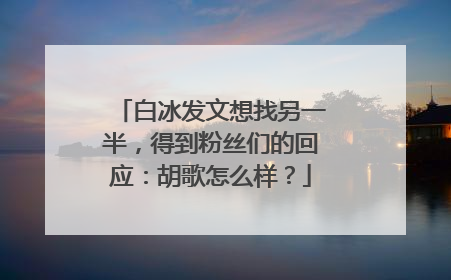 白冰发文想找另一半，得到粉丝们的回应：胡歌怎么样？