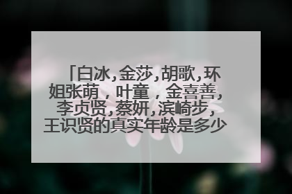 白冰,金莎,胡歌,环姐张萌,叶童,金喜善,李贞贤,蔡妍,滨崎步,王识贤的真实年龄是多少,出生年月。