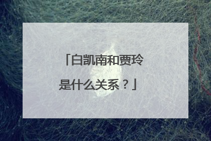 白凯南和贾玲是什么关系?