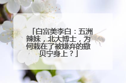 白富美李白：五洲辣妹，北大博士，为何栽在了被嫌弃的撒贝宁身上？