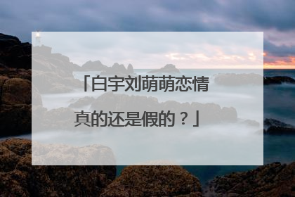 白宇刘萌萌恋情真的还是假的？