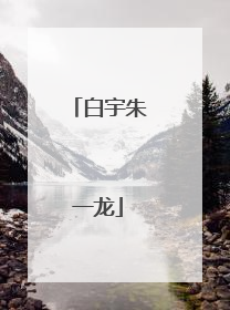 白宇朱一龙