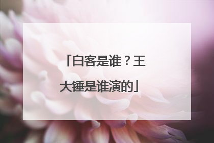 白客是谁？王大锤是谁演的