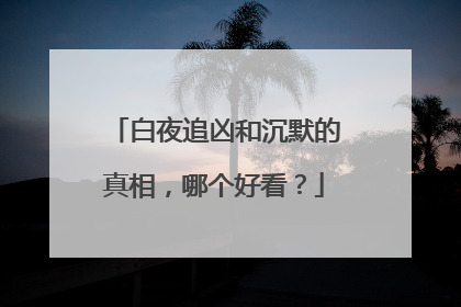 白夜追凶和沉默的真相，哪个好看？