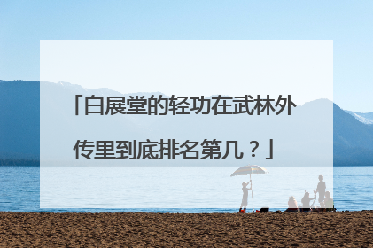 白展堂的轻功在武林外传里到底排名第几？