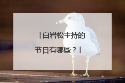 白岩松主持的节目有哪些?