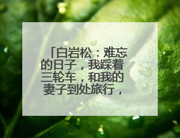 白岩松:难忘的日子,我踩着三轮车,和我的妻子到处旅行,你喜欢他吗?