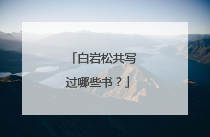 白岩松共写过哪些书？