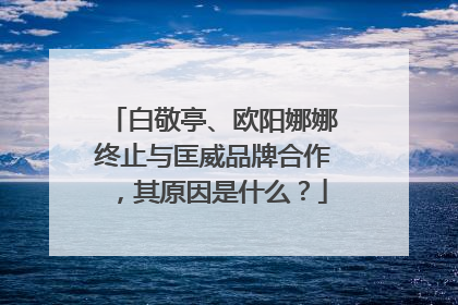 白敬亭、欧阳娜娜终止与匡威品牌合作，其原因是什么？