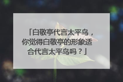 白敬亭代言太平鸟，你觉得白敬亭的形象适合代言太平鸟吗？