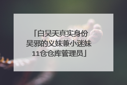 白昊天真实身份 吴邪的义妹兼小迷妹11仓仓库管理员