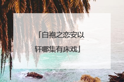 白袍之恋安以轩哪集有床戏