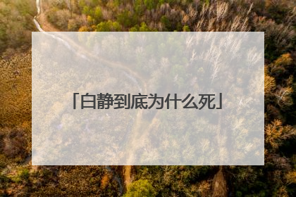 白静到底为什么死