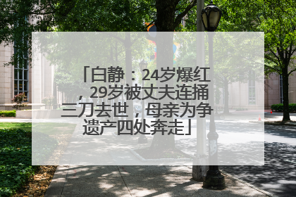 白静：24岁爆红，29岁被丈夫连捅三刀去世，母亲为争遗产四处奔走