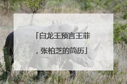 白龙王预言王菲，张柏芝的简历