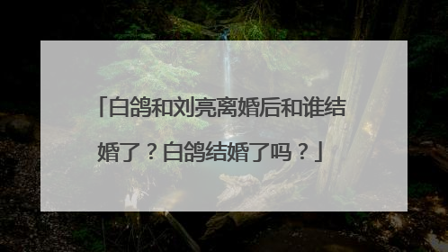 白鸽和刘亮离婚后和谁结婚了?白鸽结婚了吗?