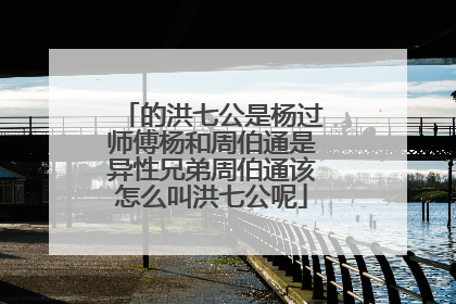 的洪七公是杨过师傅杨和周伯通是异性兄弟周伯通该怎么叫洪七公呢