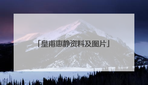 皇甫惠静资料及图片