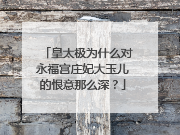 皇太极为什么对永福宫庄妃大玉儿的恨意那么深？