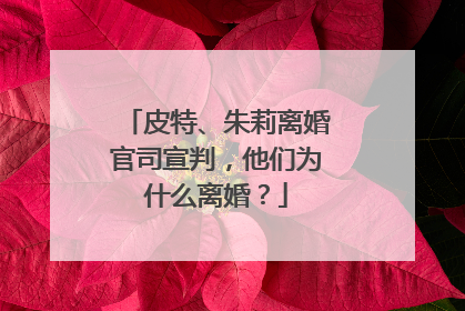 皮特、朱莉离婚官司宣判，他们为什么离婚？