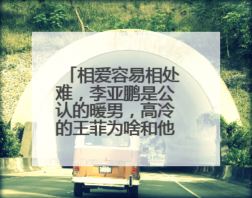相爱容易相处难,李亚鹏是公认的暖男,高冷的王菲为啥和他分手?