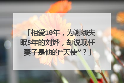 相爱10年，为谢娜失眠5年的刘烨，却说现任妻子是他的“天使”？
