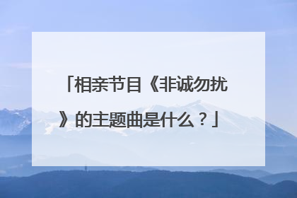 相亲节目《非诚勿扰》的主题曲是什么？