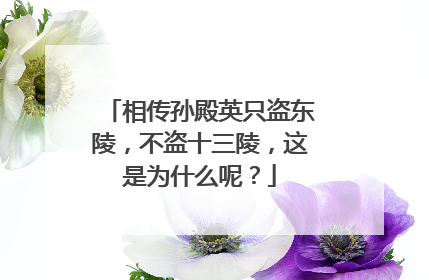 相传孙殿英只盗东陵,不盗十三陵,这是为什么呢?