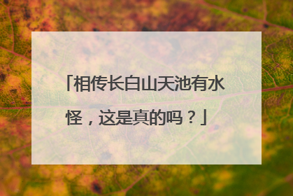 相传长白山天池有水怪，这是真的吗？