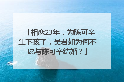 相恋23年,为陈可辛生下孩子,吴君如为何不愿与陈可辛结婚?