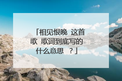 相见恨晚 这首歌 歌词到底写的什么意思 ？