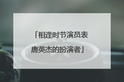 相逢时节演员表唐英杰的扮演者