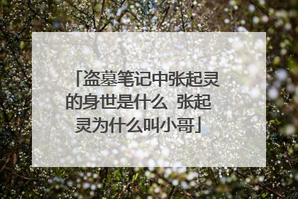 盗墓笔记中张起灵的身世是什么 张起灵为什么叫小哥