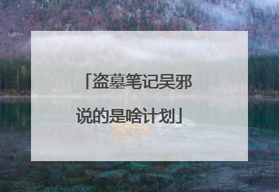 盗墓笔记吴邪说的是啥计划