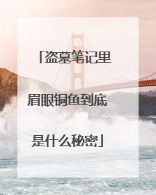 盗墓笔记里眉眼铜鱼到底是什么秘密