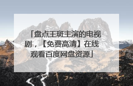 盘点王斑主演的电视剧，【免费高清】在线观看百度网盘资源