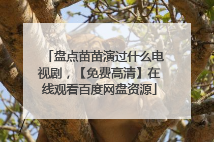 盘点苗苗演过什么电视剧，【免费高清】在线观看百度网盘资源