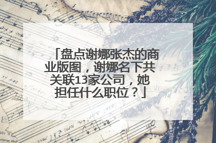 盘点谢娜张杰的商业版图，谢娜名下共关联13家公司，她担任什么职位？